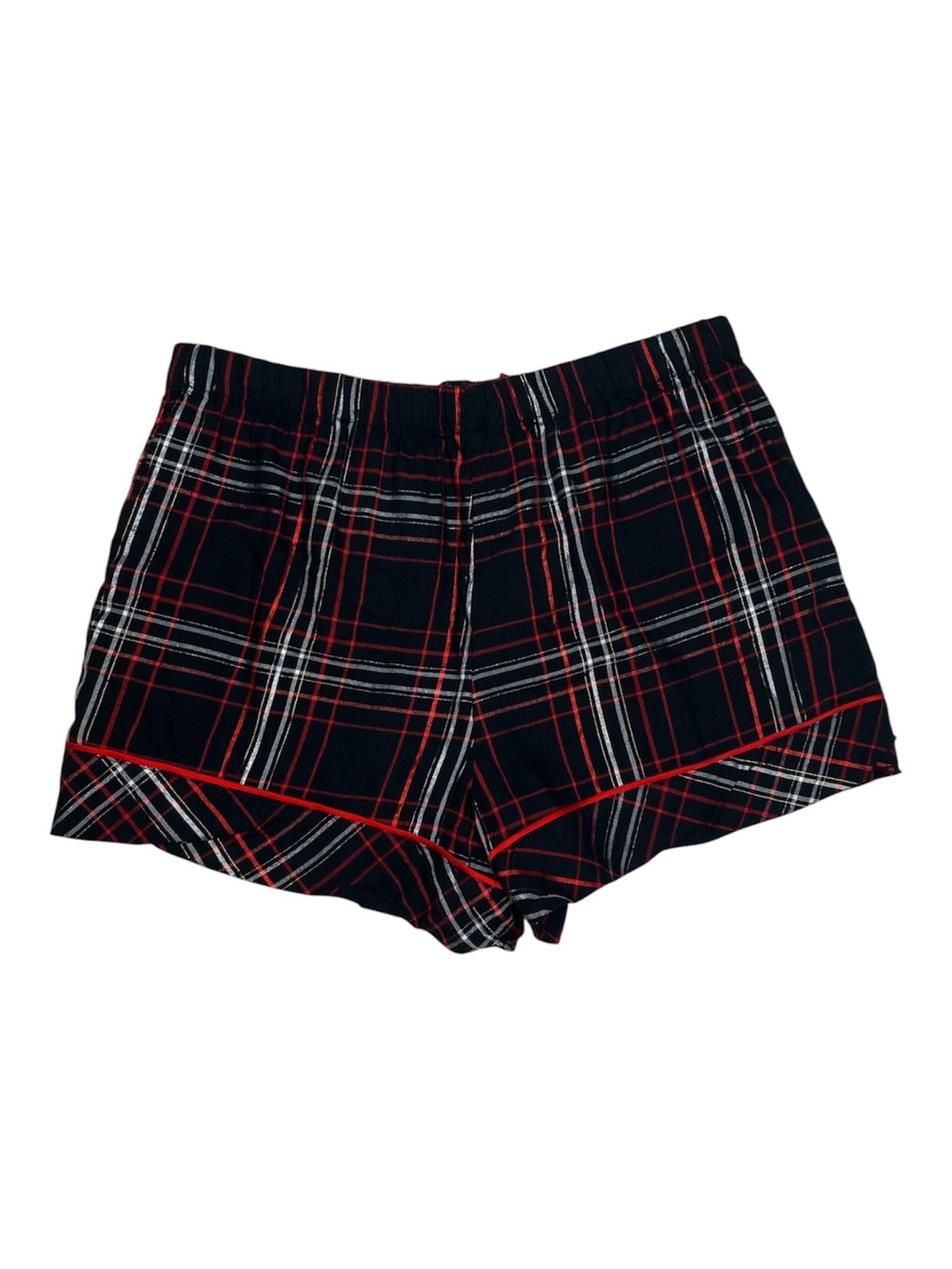 NWOT Victoria’s Secret Flannel Short Pajama Set Black / White / Red Button Down - Picture 8 of 9